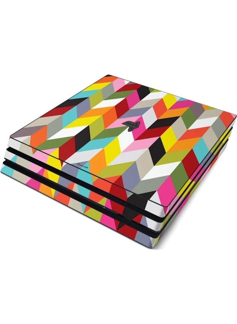 Kt Group Retro Colors Playstation 4 Pro Full Sticker Covering