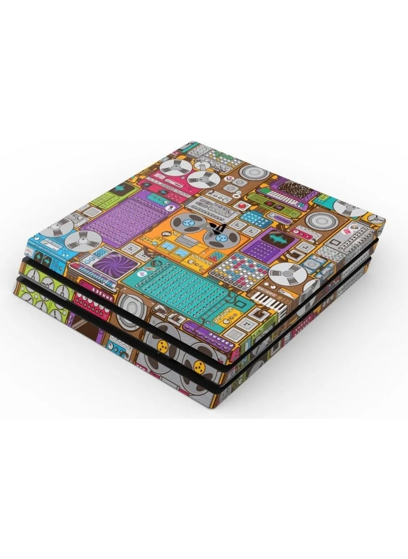 Kt Group Music Mix Playstation 4 Pro Full Sticker Covering