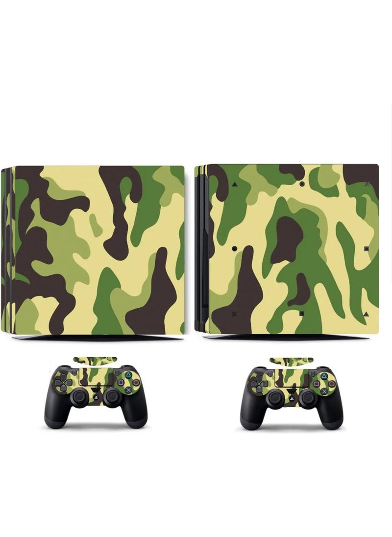 Green Camo Playstation 4 Pro Full Sticker Covering