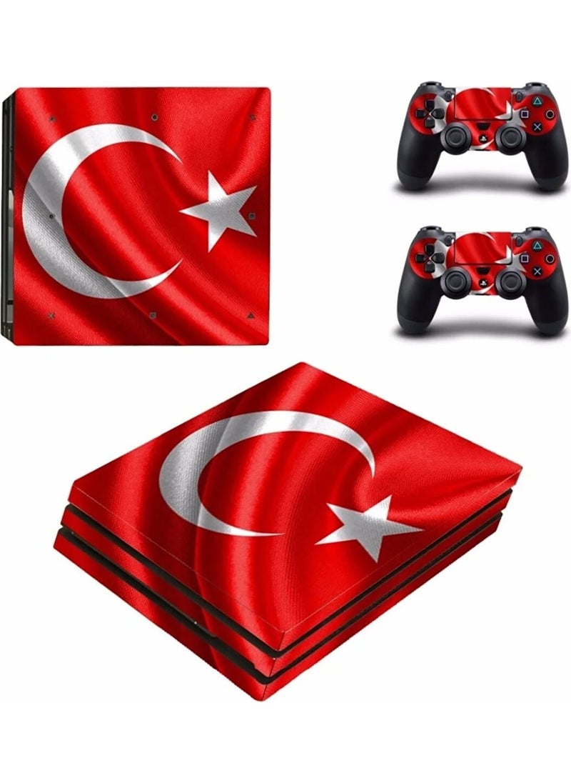 Kt Group Wavy Turkish Flag Playstation 4 Pro Full Sticker Covering