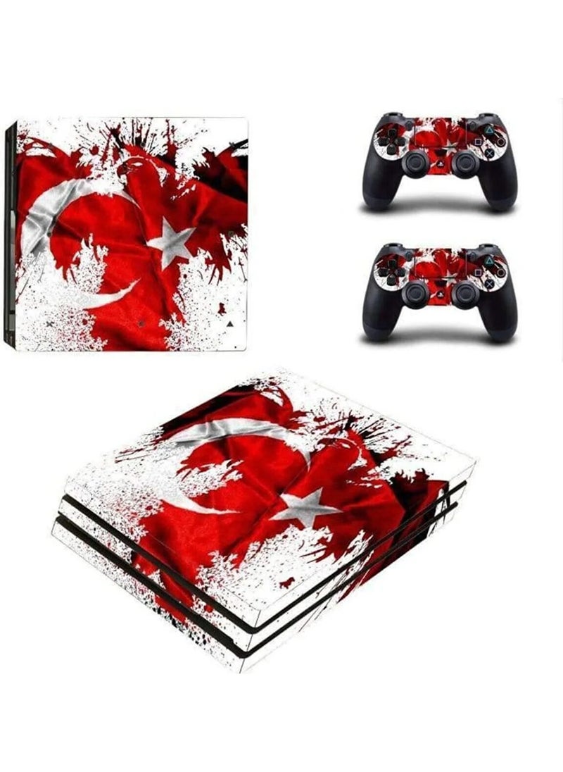 Kt Group Magnificent Turkish Flag Playstation 4 Pro Full Sticker Covering
