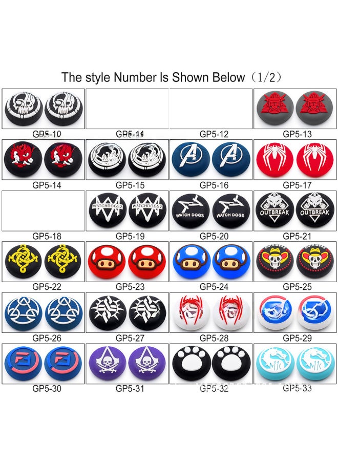 Silicone Cap For Ps4/ps5 Game Controller 3d Joystick Button Cap Xbox Gamepad Silicone Cover-Product Color:GP5-4-052 Black Background Blue Biochemical Crisis