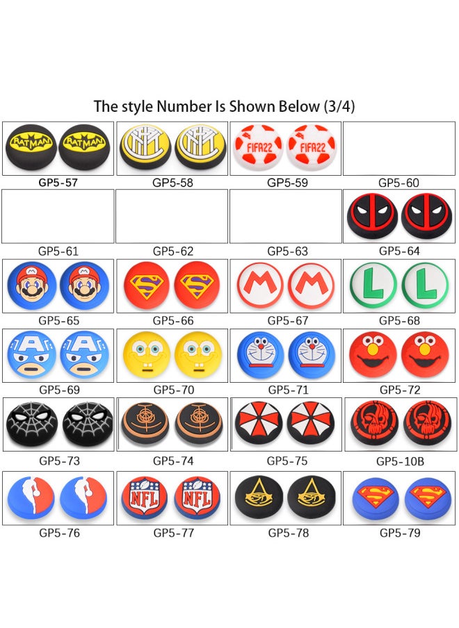 Skin-friendly Hand Feeling PS4/PS5 Handle Rocker Cap PS5 Silicone Cap PS5 Cartoon Button Cap Silicone Protective Cap-Product Color:GP4-1-002 Blue Leopard