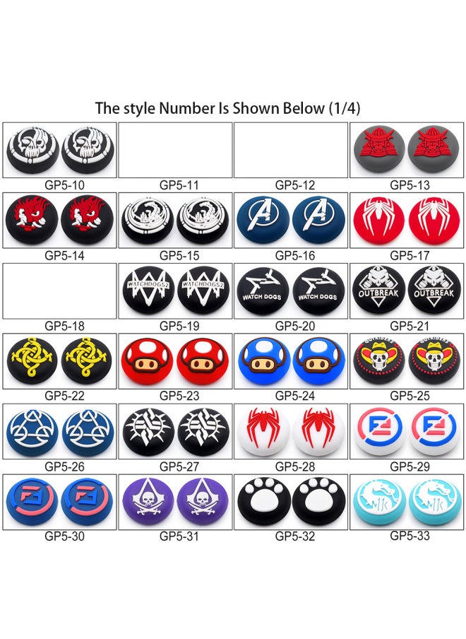 Skin-friendly Hand Feeling PS4/PS5 Handle Rocker Cap PS5 Silicone Cap PS5 Cartoon Button Cap Silicone Protective Cap-Product Color:GP4-1-002 Blue Leopard