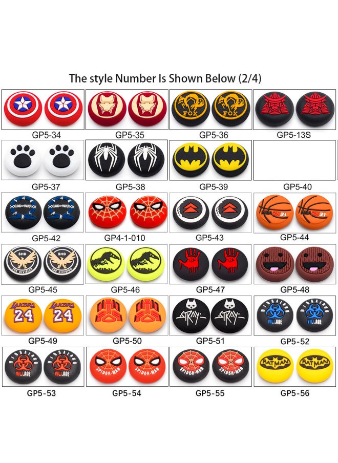 Skin-friendly Hand Feeling PS4/PS5 Handle Rocker Cap PS5 Silicone Cap PS5 Cartoon Button Cap Silicone Protective Cap-Product Color:GP4-1-002 Blue Leopard