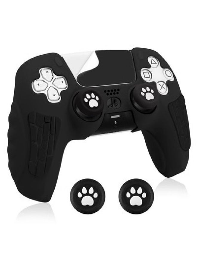 Black Myth Wukong PS5 Silicone Case P5 Game Handle Protective Case Drop-resistant Scratch-resistant Rocker Cap For Hair-Product Color:Two-tone Black