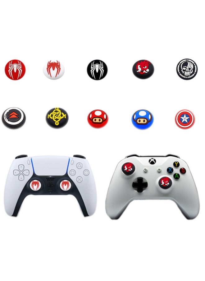 PS4 Rocker Cap PS5 Rocker Cap Switch Pro Hand Gamepad Rocker Button Cap 3D Silicone Protection Cap-Product Color:Blue Leopard