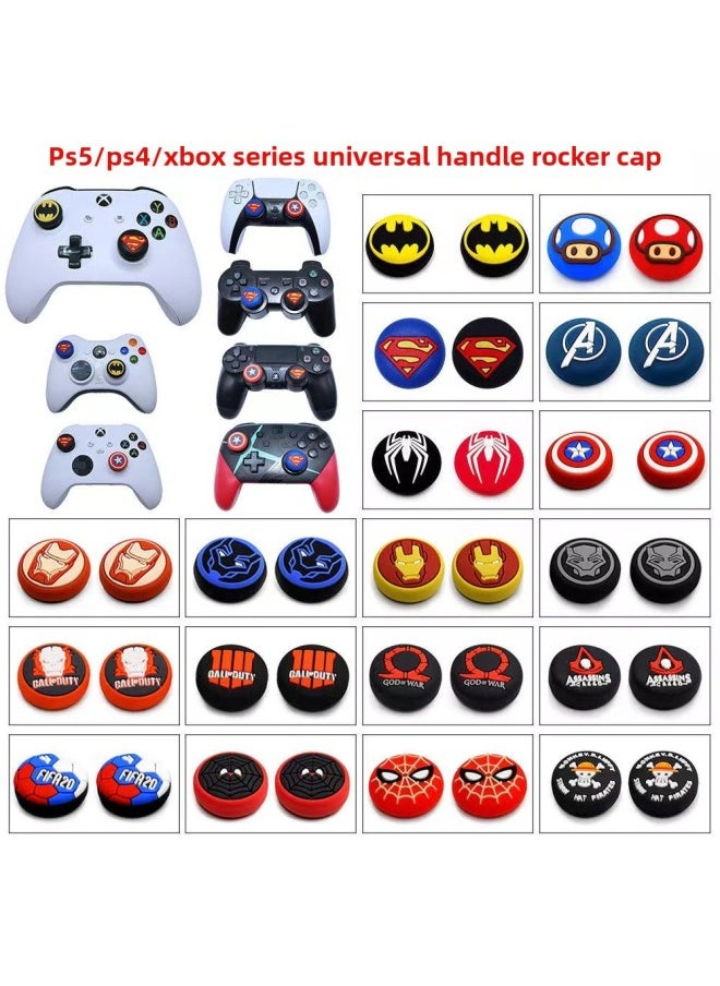 PS4 Rocker Cap PS5 Rocker Cap Switch Pro Hand Gamepad Rocker Button Cap 3D Silicone Protection Cap-Product Color:Blue Leopard