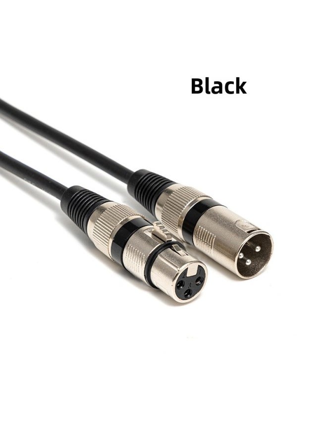 Color Head Cannon Audio Line Xlr Cannon Line Male-to-female Microphone Mixer Audio Amplifier Microphone Line-Color:black-Length:0.3 M