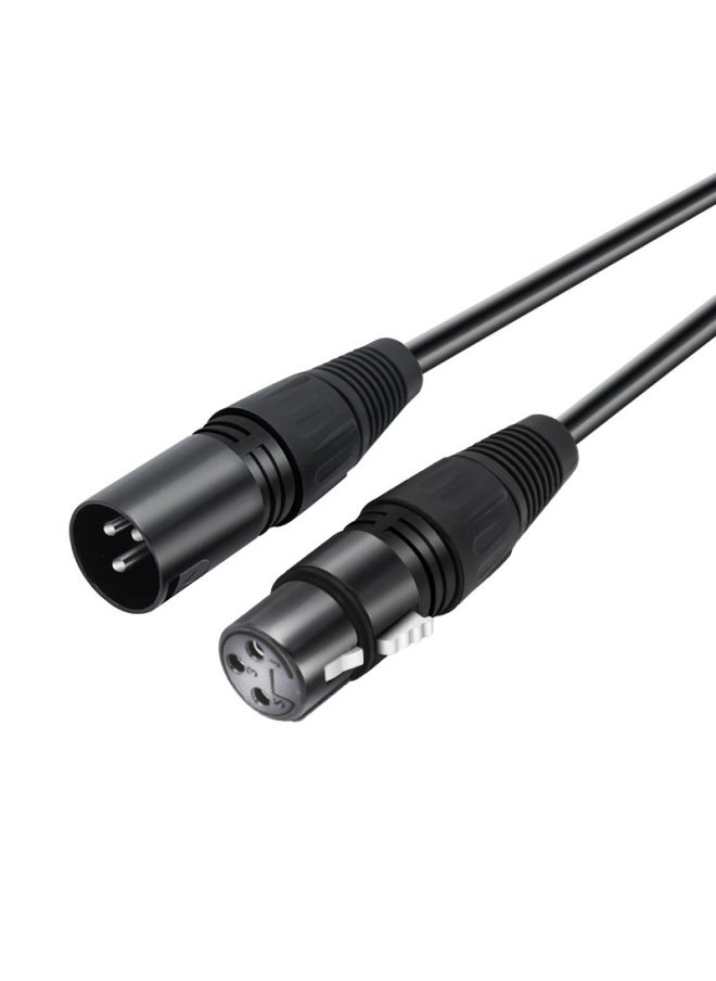 Black Zinc Alloy Head Canon Line Male To Female Audio Microphone Audio Line Canon XLR Balance Line-Color:Black Line Blackhead Male To Female-Length:0.3m