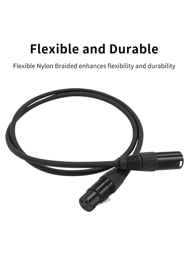 Black Zinc Alloy Head Canon Line Male To Female Audio Microphone Audio Line Canon XLR Balance Line-Color:Black Line Blackhead Male To Female-Length:0.3m