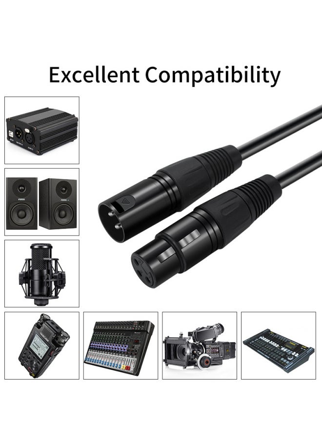Black Zinc Alloy Head Canon Line Male To Female Audio Microphone Audio Line Canon XLR Balance Line-Color:Black Line Blackhead Male To Female-Length:0.3m