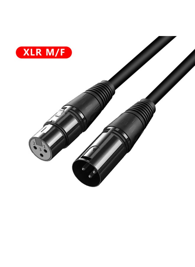 Black Zinc Alloy Head Canon Line Male To Female Audio Microphone Audio Line Canon XLR Balance Line-Color:Black Line Blackhead Male To Female-Length:0.3m