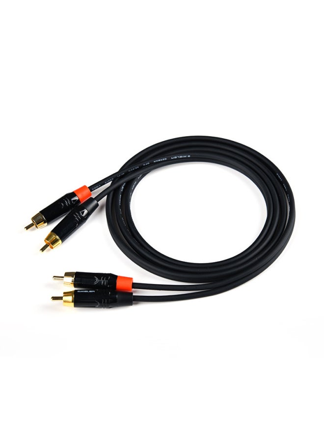 Direct Zinc Alloy RCA2 Points 2 Double Lotus To Double Lotus Two To Two Computer Speaker Connection Copper Gold Plated-Color:S314x Double Lotus To Double Lotus 2rca-Length:5m