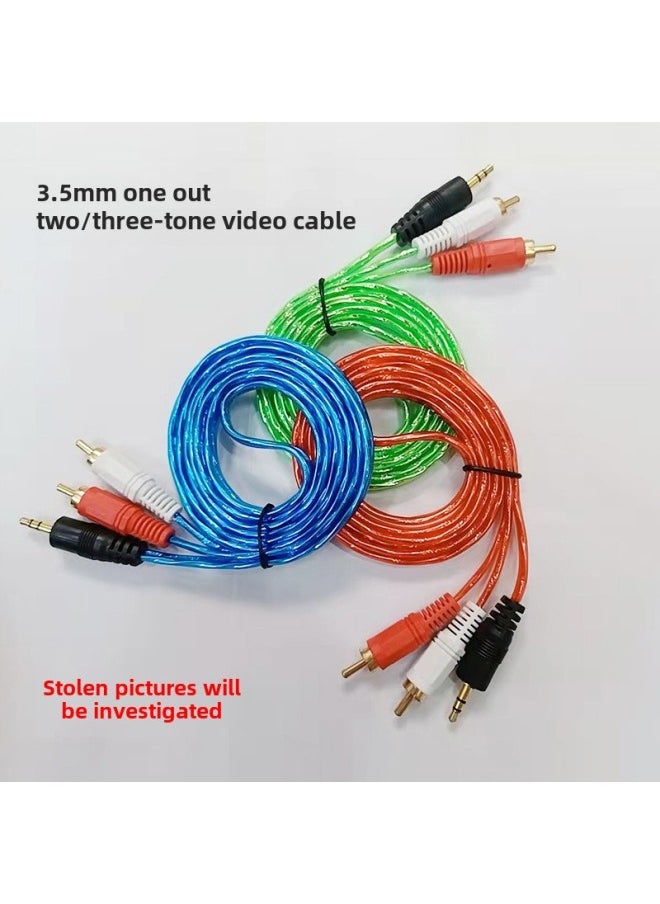 1.5 M 3.5mm 1/2 Audio Cable, Computer Speaker Cable 2RCA Audio Cable-Color:Red-Length:10 M