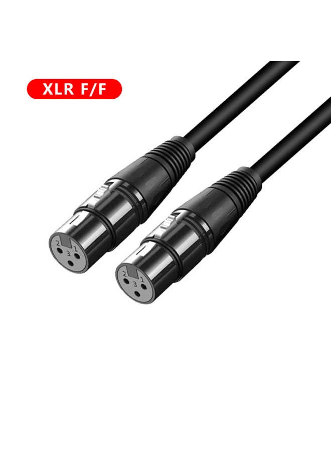 Black Zinc Alloy Head Canon Line Male To Female Audio Microphone Audio Line Canon XLR Balance Line-Color:Black Line Black Head Female To Female-Length:0.5m