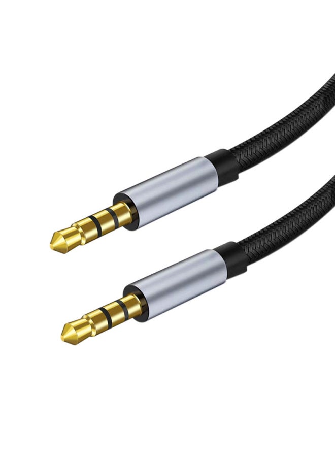 Digital Car Aux Audio Cable Nylon Braided 3.5mm Male To Male For Mobile Phone Speaker Headset Audio Transmission-Color:Red Black-Length:2 M
