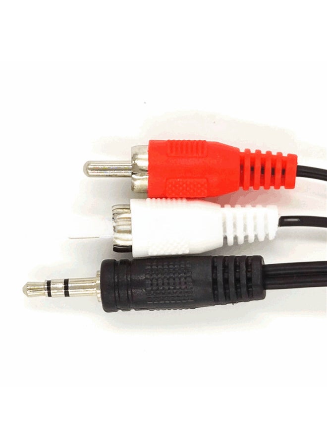 Spot 3.5mm Audio Line 1-2 AV Audio Line Audio Line Earphone Line 3.5 To Double Lotus Audio Line-Color:Graphite Color-Length:5m