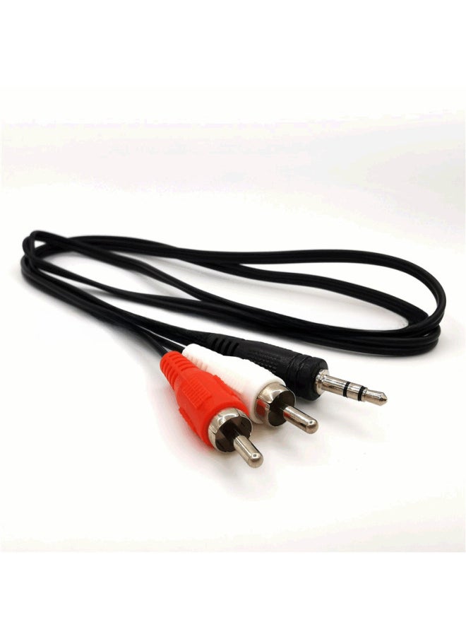 Spot 3.5mm Audio Line 1-2 AV Audio Line Audio Line Earphone Line 3.5 To Double Lotus Audio Line-Color:Graphite Color-Length:5m