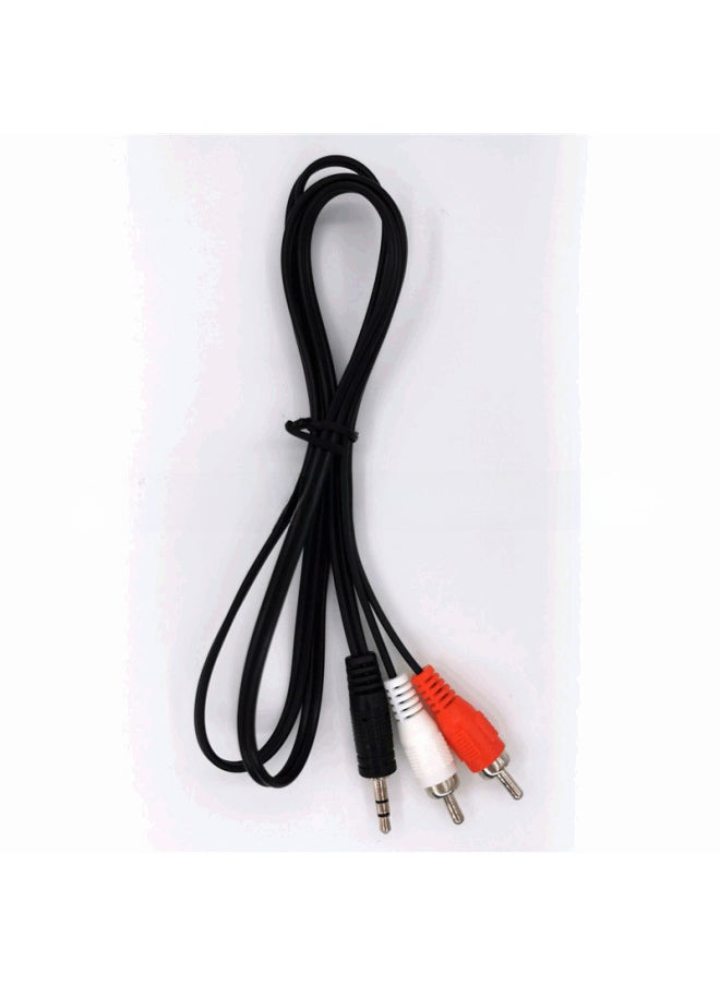 Spot 3.5mm Audio Line 1-2 AV Audio Line Audio Line Earphone Line 3.5 To Double Lotus Audio Line-Color:Graphite Color-Length:5m