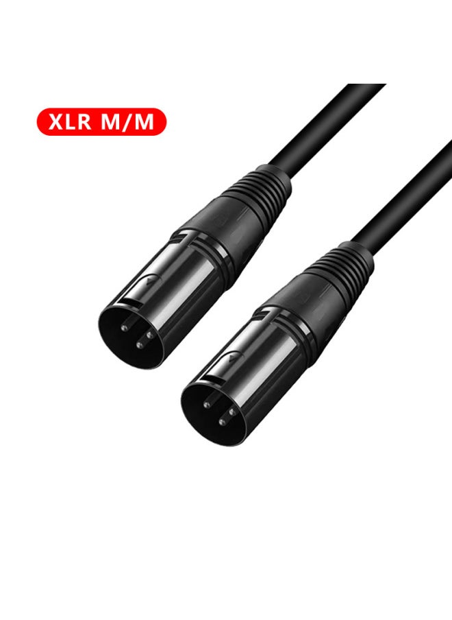 Black Zinc Alloy Head Canon Line Male To Female Audio Microphone Audio Line Canon XLR Balance Line-Color:Black Line Blackhead Male To Male-Length:0.3m