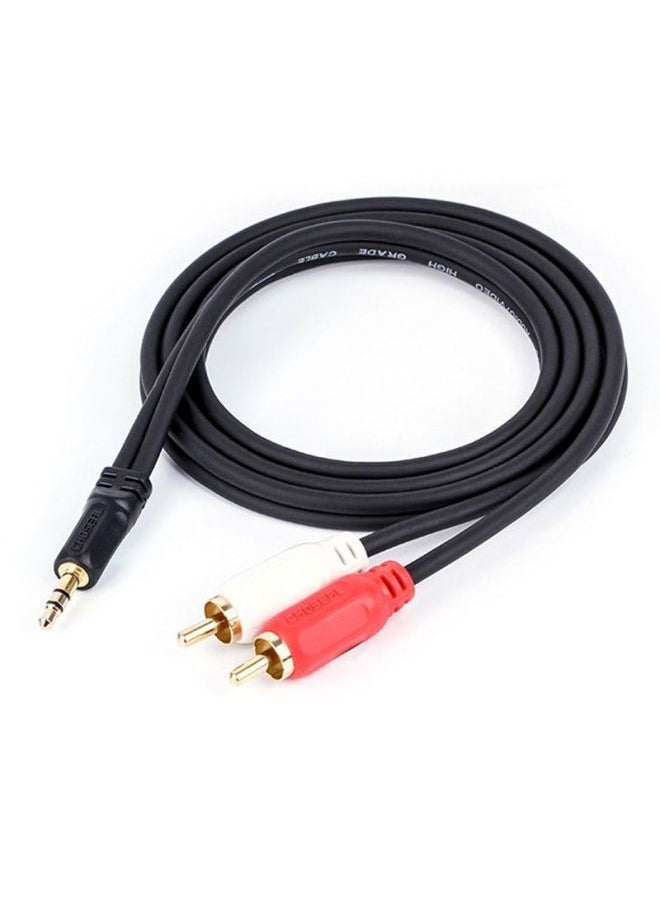 Turn Double Lotus Head Mobile Phone Computer Earphone Speaker Ring Power Amplifier Connection Video Line Audio One-two Output 3.5-Colour:One Supports Two  Multiple People Purchase-Length:Buy One Get One Free