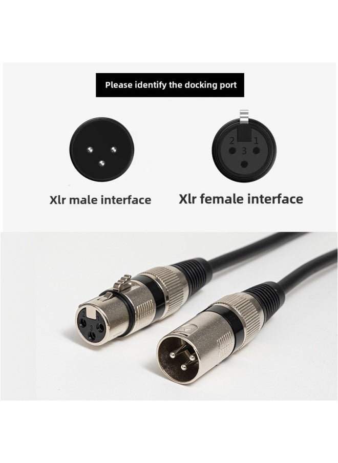 Color Head Cannon Audio Line Xlr Cannon Line Male-to-female Microphone Mixer Audio Amplifier Microphone Line-Color:red-Length:0.3 M