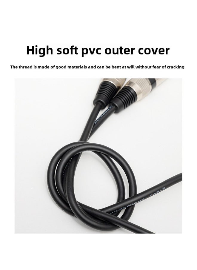 Color Head Cannon Audio Line Xlr Cannon Line Male-to-female Microphone Mixer Audio Amplifier Microphone Line-Color:red-Length:0.3 M