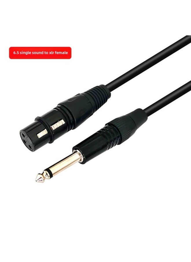 6.5 To Canon Female Audio Cable 6.35 Big Three-core To XLR Balanced Microphone Microphone Microphone Line Mixer Audio Cable-Color:6.35 To Kannon Mother-Length:2 M