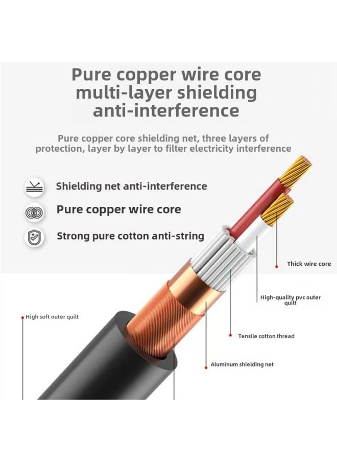 6.5 To Canon Female Audio Cable 6.35 Big Three-core To XLR Balanced Microphone Microphone Microphone Line Mixer Audio Cable-Color:6.35 To Kannon Mother-Length:2 M