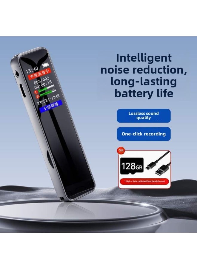 Recording Pen Portable Professional High Definition Noise Reduction Artifact Large Capacity Students Use Super Long Standby Lawyers In Class-Body Color:Official Flagship Version 128g Memory Card [without Headphones]-Memory Capacity:Other/other