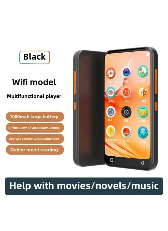Mp4wifi Can Surf The Internet Bluetooth Mp3 Reading Novels P3 Player Walkman Student Version Mp6 Super Bz-Body Color:▓Black [wifi Internet Access + Bluetooth Support + High-definition Color Screen]░-Memory Capacity:▓8g Body Memory + 32g Memory Card - Package 2 [official Standard + Cute Headphones]░