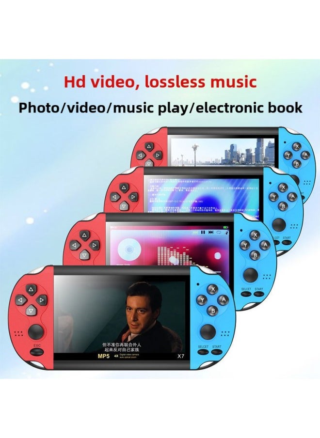 Handheld PSP Game Console MP5 MP3 MP4 Music Player E-book Reader Video Player-Body Color:4.5inch Red Blue 40g Arcade Edition-Memory Capacity:Default Items