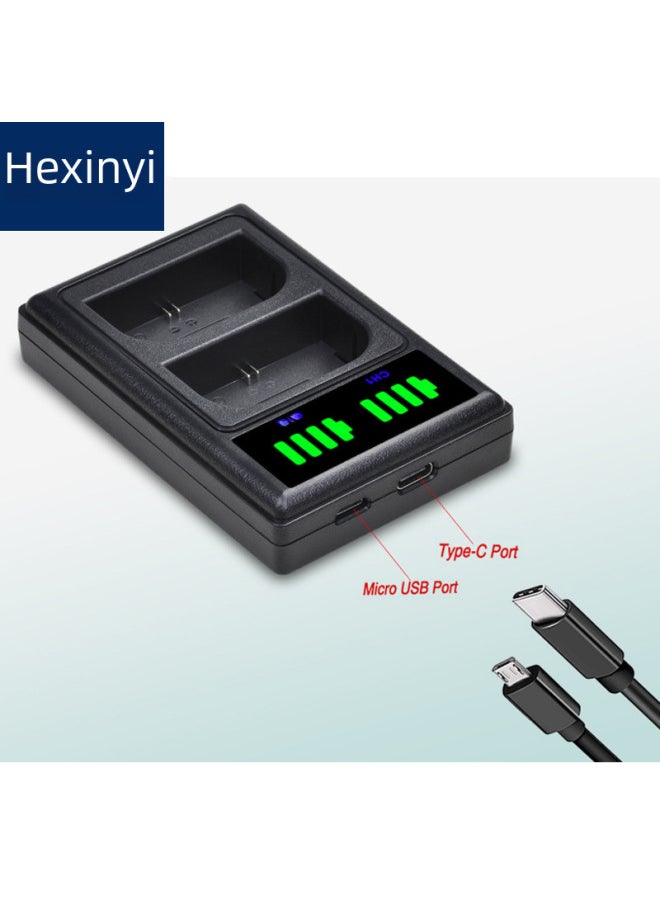 Lp-e6 Camera Charger Vertical Double Charging E10 W126 E12 E17 2l El14 Fw50 Digital Computer Accessories-Color:AHDBT-401