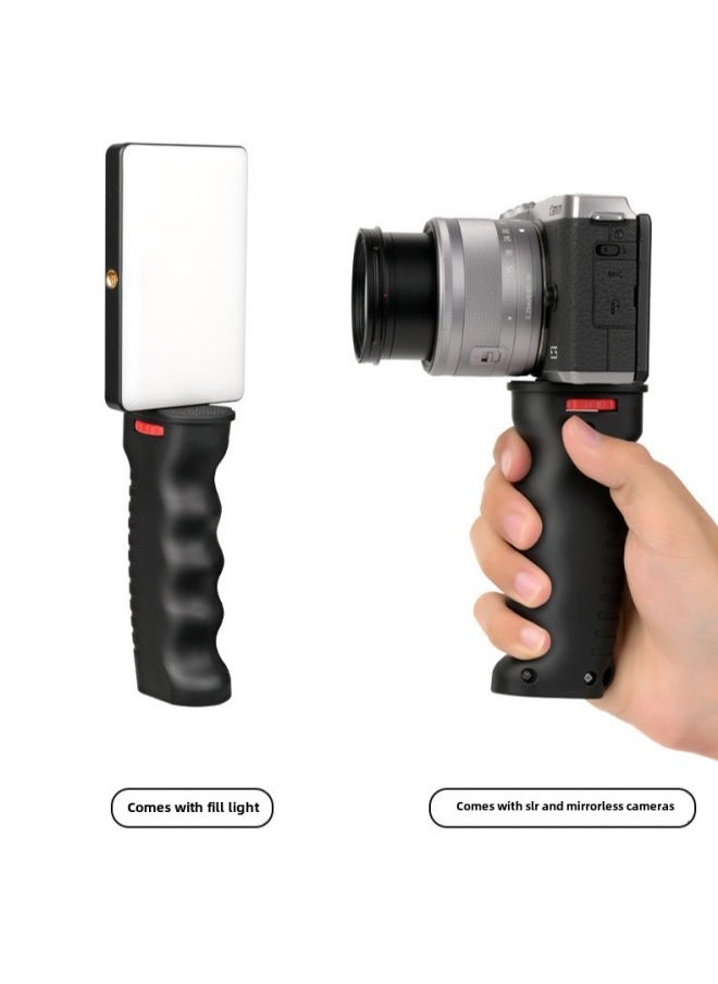 Suitable For Gopro Shadow Stone 360 Dajiang VR Camera Shooting Handheld Stabilizer Anti-shake Live Universal Handle-Colour:Grip Bracket + Rotating Horizontal And Vertical Clamp