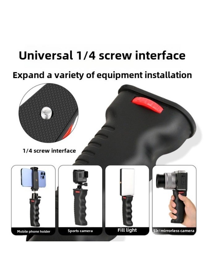 Suitable For Gopro Shadow Stone 360 Dajiang VR Camera Shooting Handheld Stabilizer Anti-shake Live Universal Handle-Colour:Grip Bracket + Rotating Horizontal And Vertical Clamp