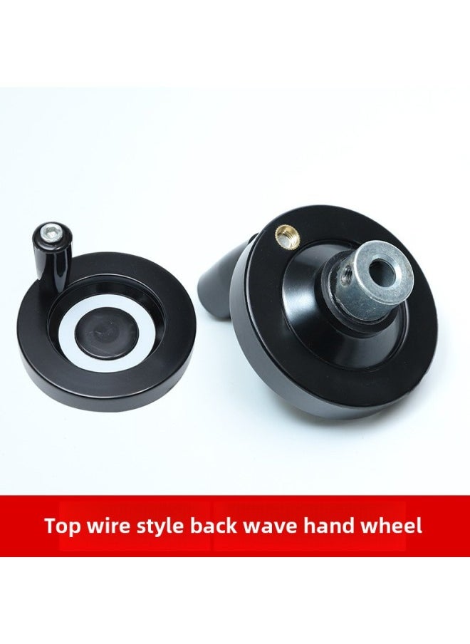 Black Bakelite Top Silk Back Wave Handwheel Rotating Handle Type 63/80/100/125/160/200-Color:Outer Diameter 200*hole 18 Top Wire
