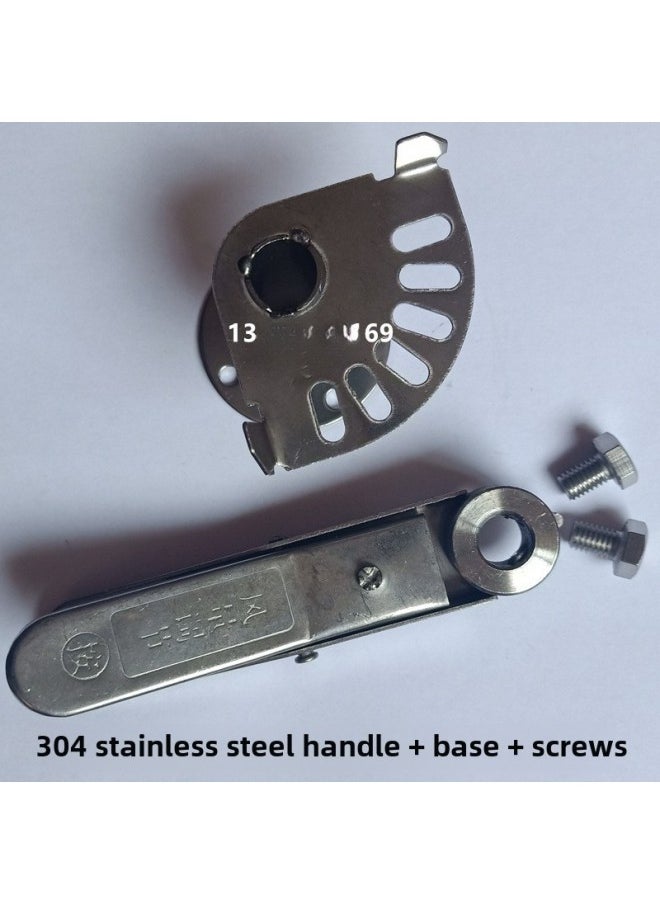Galvanized 304 Stainless Steel Regulating Valve Handle Manual Air Volume Regulating Valve Actuator Air Valve Pressure Nozzle Turbine-Color:304 Stainless Steel Handle + 5cm Base + Screws