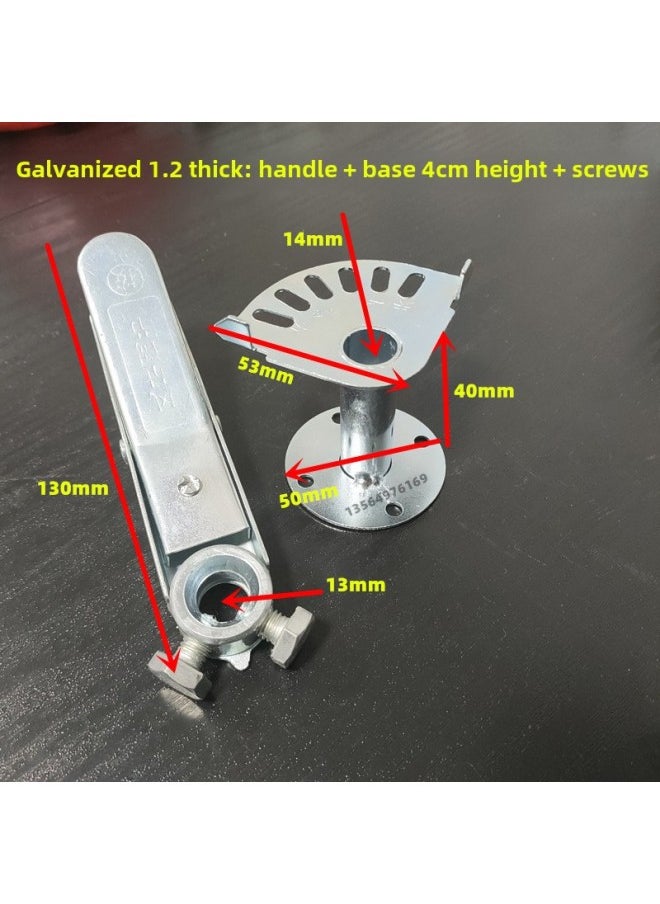 Galvanized 304 Stainless Steel Regulating Valve Handle Manual Air Volume Regulating Valve Actuator Air Valve Pressure Nozzle Turbine-Color:1.2 Thick Galvanized Handle + 4cm Base + Screws