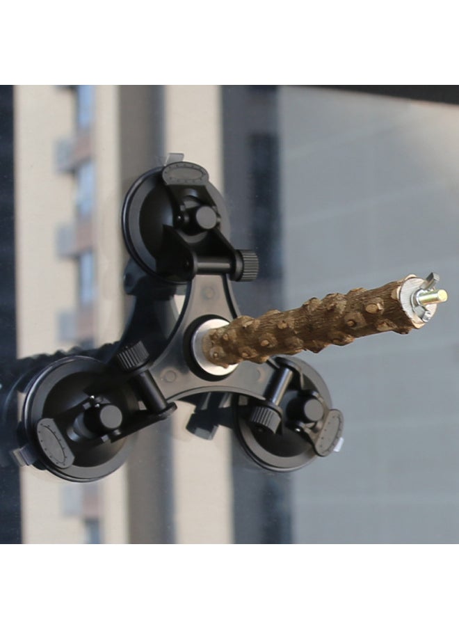 Parrot Bird Air Stand Sucker Zanthoxylum Bungeanum Stand Rod Stand Bar Grinding Claw Stand Stick Platform Xuanfeng Tiger Skin Peony-Color:Zanthoxylum Bungeanum Tripod Sucker Station Rod 20cm