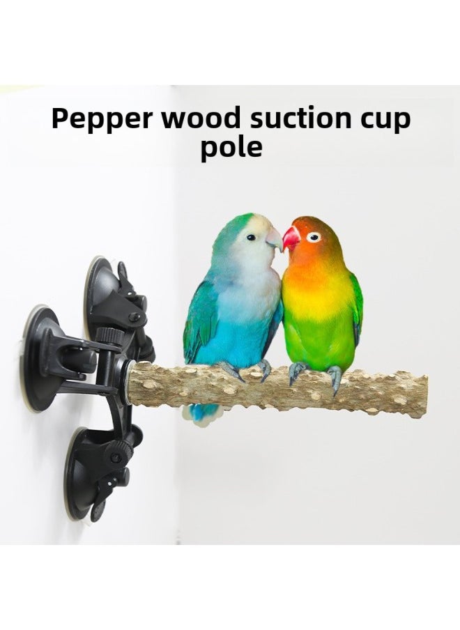 Parrot Bird Air Stand Sucker Zanthoxylum Bungeanum Stand Rod Stand Bar Grinding Claw Stand Stick Platform Xuanfeng Tiger Skin Peony-Color:Zanthoxylum Bungeanum Tripod Sucker Station Rod 20cm