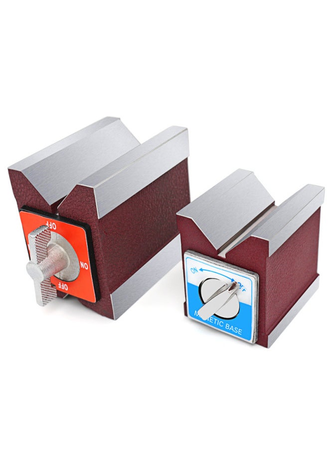 Switch Type Magnetic Seat Wire Cutting Strong Magnetic Seat Strong Magnetic Magnetic Table V Magnet Seat Triangular Table 6T12T-Color:Metal Switch 7k