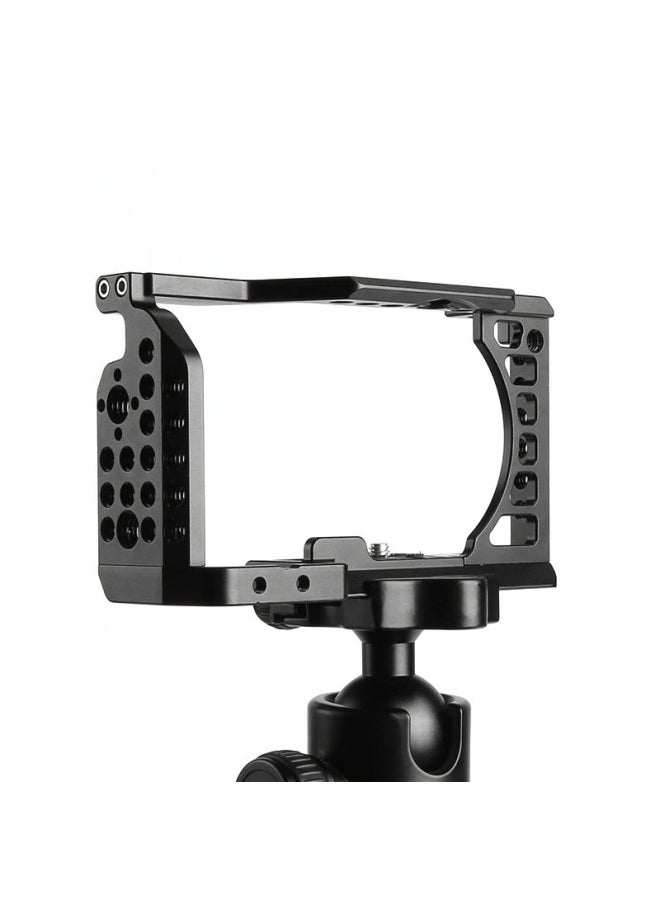 Quick Release Rabbit Cage For Sony A6400 A6500 A6300 DSLR Cameras Lightweight Portable Aluminum Alloy Photography Accessory-Color:wooden Handle