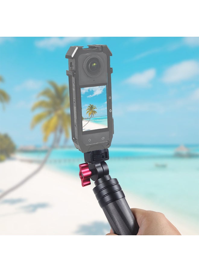 Action Camera Charging Treasure Selfie Stick Mobile Power Handle For Pocket3 Fast Charging Endurance Base Bracket-Color:Black-basic Long Style