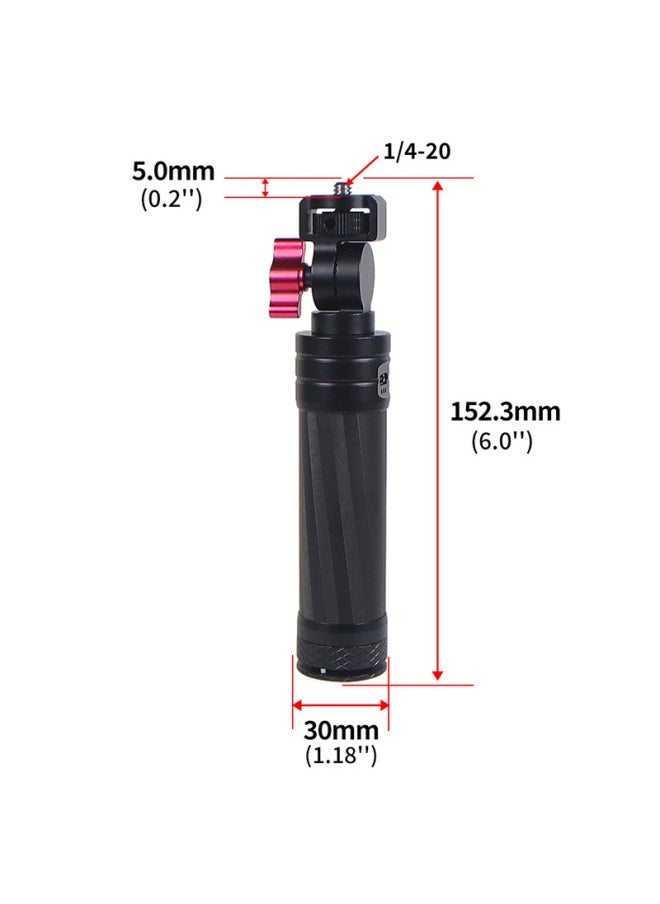 Action Camera Charging Treasure Selfie Stick Mobile Power Handle For Pocket3 Fast Charging Endurance Base Bracket-Color:Black-basic Long Style