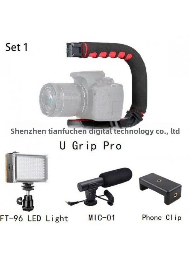 Ulanzi U-Grip PRO U-shaped Saddle DV Portable Stand Mobile Phone Live SLR Video Movie Package-Color:Set 1