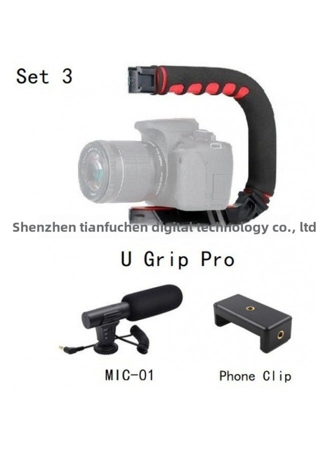 Ulanzi U-Grip PRO U-shaped Saddle DV Portable Stand Mobile Phone Live SLR Video Movie Package-Color:Set 1