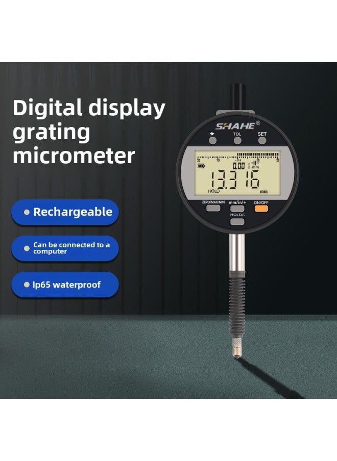 Sanhe Digital Dial Indicator High Precision 0.0010-12.7 Mm25.4 50 Altimeter Gauge Measuring Instrument-Color:Led Display Box Connected To Computer Data Cable