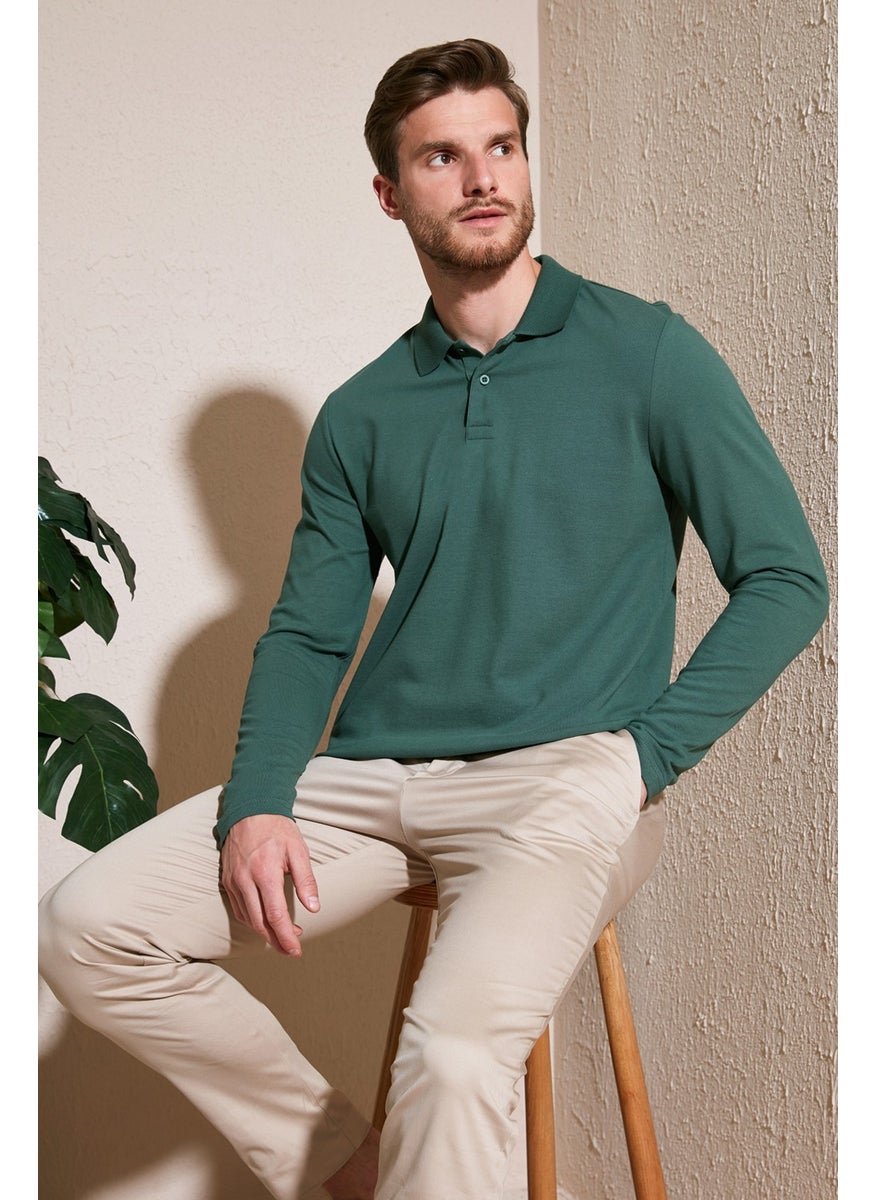 100% Cotton Slim Fit Polo Neck Sweat Men's Sweat 5905707