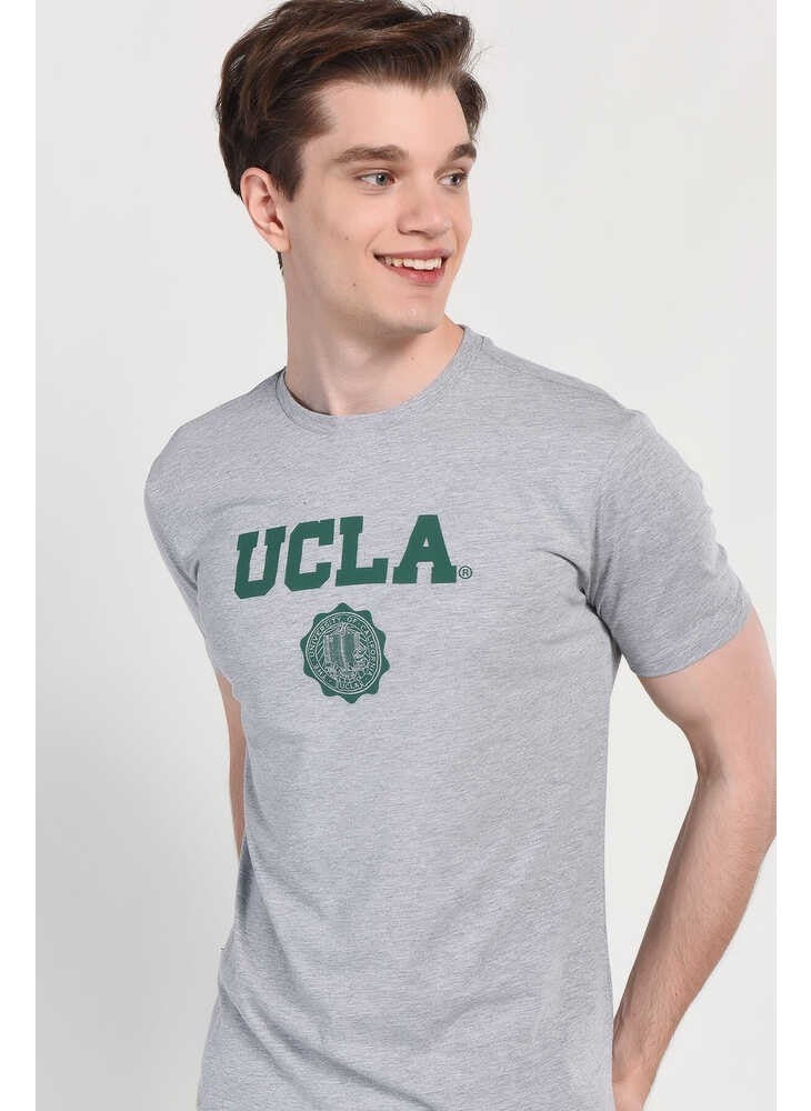GAYLEY Gray Crew Neck Men's T-shirt